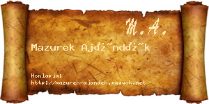 Mazurek Ajándék névjegykártya